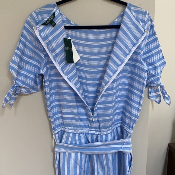 Lauren Ralph Lauren Ansley Striped Linen Jumpsuit. - Picture 13 of 16